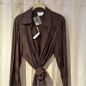 The Line By K Brown Grid Jett top Size L